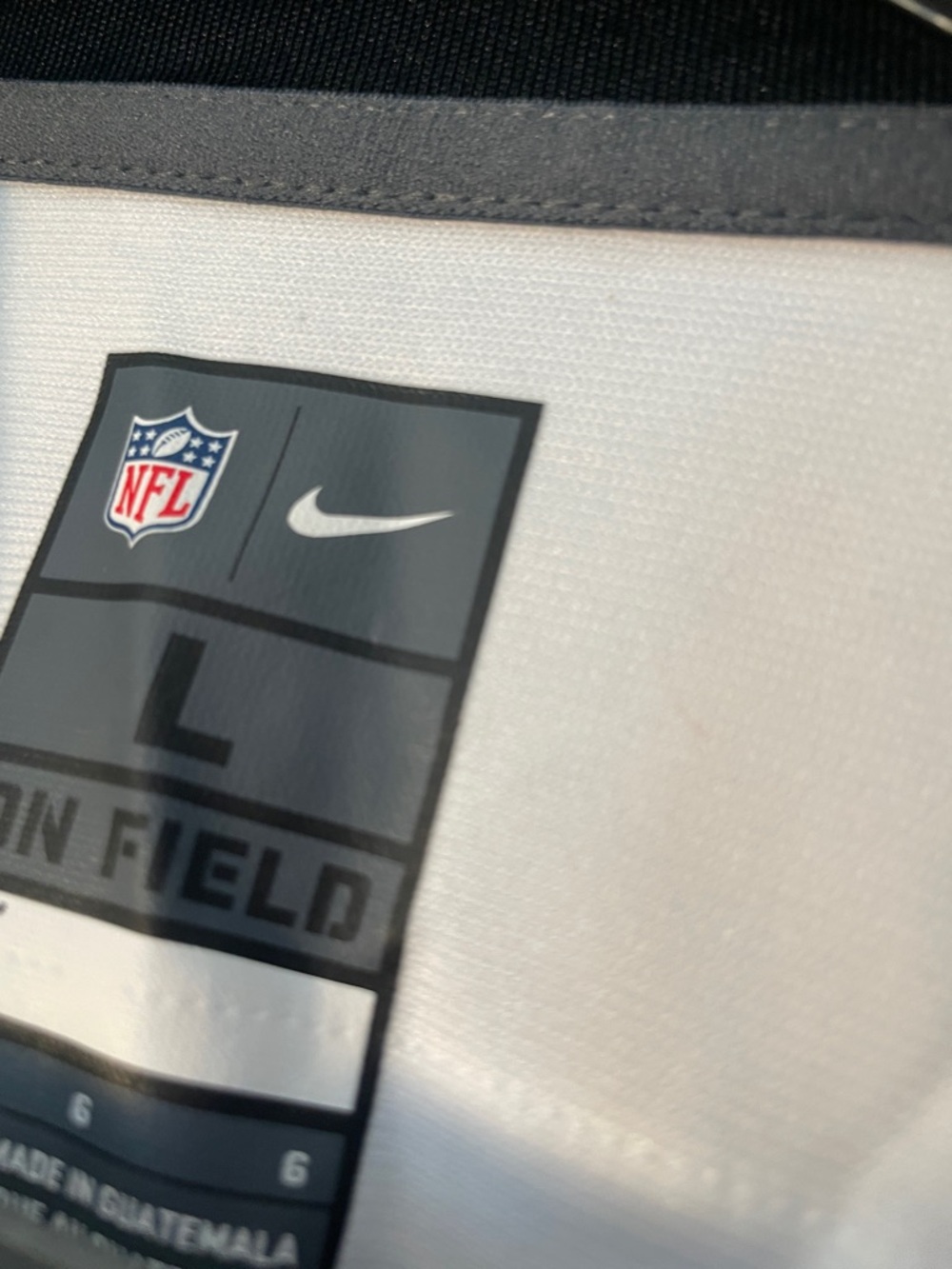 NFL White Jersey with Black and Red NFL/Nike Patches - Picture 3 of 5